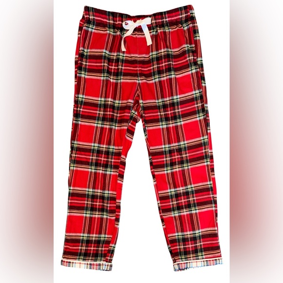 Lands' End Flannel Pajama Set Pants Top Cotton Soft Red Plaid PJs Ladies XL - Picture 4 of 10